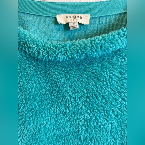 UMGEE Women’s Crew Neck Sherpa Pullover Jacket Size Small Aqua Blue Color - Picture 4 of 8